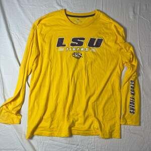 Colosseum Mens LSU Tigers Gold Long Sleeve Graphic T-Shirt XXL (1342)